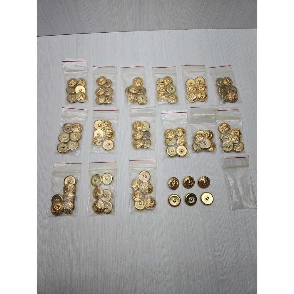 Lot of 96 Military Reproduction Gold Tone Eagle‎ Buttons US NAVY 7/8 INCH